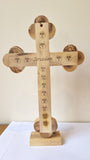 Hand Made Olive Wood & Mother Of Pearl Crucifix From Jerusalem ,The Holy Land
