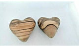 2x Love Heart Shape, Very Special & Unique, Hand carved from Olive Tree Wood