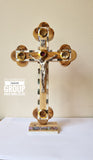Hand Made Olive Wood & Mother Of Pearl Crucifix From Jerusalem ,The Holy Land