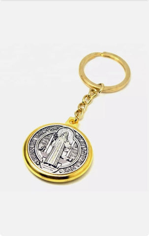 St Benedict Medal Golden Keyring, Plenty details in description, Please read.