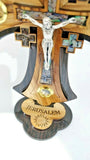 Hand Made Olive Wood & Mother Of Pearl Jerusalem Cross Crucifix From Jerusalem,The Holy Land