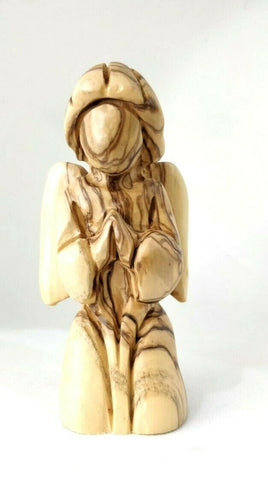 Hand Made Olive Wood Small Praying Angel Statue, Made in Bethlehem,The Holy Land