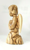 Hand Made Olive Wood Small Praying Angel Statue, Made in Bethlehem,The Holy Land