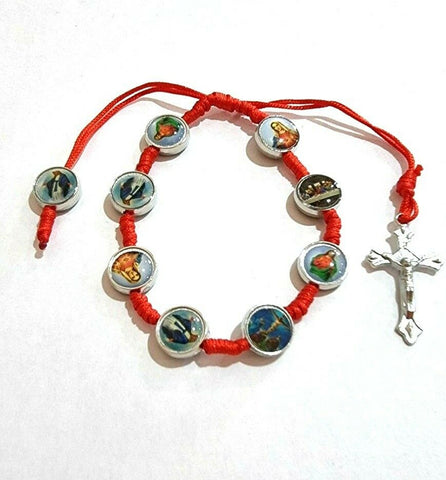 Catholic Handcrafted Adjustable Red Rope Hand Bracelet From Jerusalem, Holy Land