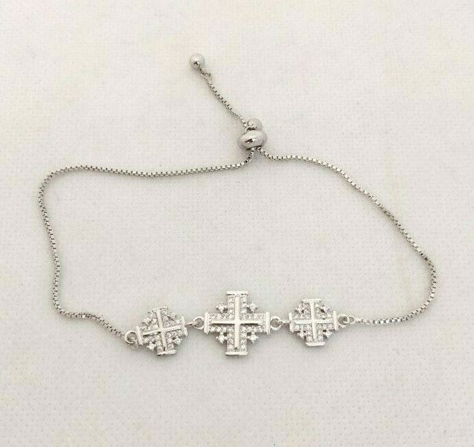 Silver bracelet hot sale with cross