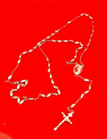 Stunning Silver Full Rosary Beads with Icon. Please Read Description