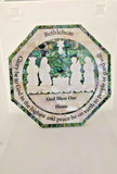 Hand Crafted Mother Of Pearl Bethlehem Christmas Crib / Nativity Wall Plaque / Glory be to God Prayer