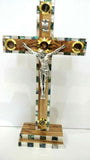 Hand Made Olive Wood & Mother Of Pearl Crucifix From Bethlehem,The Holy Land