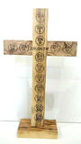 Hand Made Olive Wood & Mother Of Pearl Crucifix From Bethlehem,The Holy Land