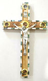 Hand Made Olive Wood & Mother Of Pearl Crucifix From Bethlehem,The Holy Land