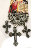 Jesus Christ Fabric Cloth Icon Banner Textile Art, Wall / Car Hang