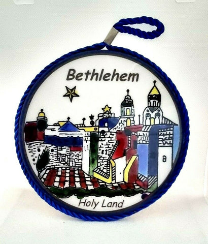 Wall Hanging Ceramic Plaque Icon of Church of the Nativity Bethlehem, Holy Land