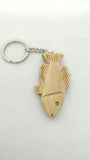 Hand made Olive Wood Jesus Fish Ichthys Christianity Key Ring.