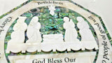 Hand Crafted Mother Of Pearl Bethlehem Christmas Crib / Nativity Wall Plaque / Glory be to God Prayer