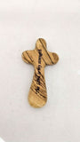 '' The Lord is my strength '' Engraved on Olive Wood Comfort Prayer Cross
