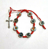 Catholic Handcrafted Adjustable Red Rope Hand Bracelet From Jerusalem, Holy Land