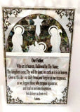 Beautifully Crafted Mother Of Pearl Lord's Prayer with Bethlehem Nativity Crib