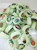 Large Luminous Glow in the dark wall Saints Rosary 1.3m 51", info in description
