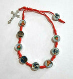Catholic Handcrafted Adjustable Red Rope Hand Bracelet From Jerusalem, Holy Land