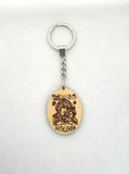 Hand Made Olive Wood Engraved Bethlehem Virgin Mary Keyring, From The Holy Land