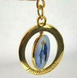 Our Lady of Grace Golden Keyring, Rotating Centre, engraved Jerusalem.