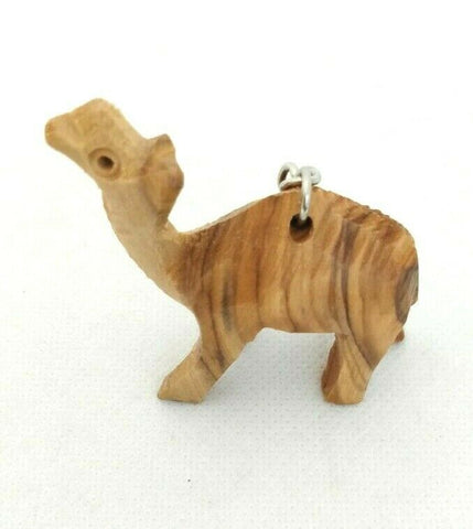 Hand Carved Olive Wood Camel Key ring, Made in Bethlehem, The Holy Land