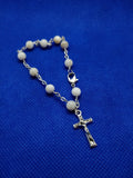 Mother of Pearl Bracelet Rosary/ Single-Decade Chaplet Rosary / Free booklet