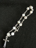 Mother of Pearl Bracelet Rosary/ Single-Decade Chaplet Rosary / Free booklet