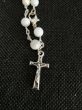 Mother of Pearl Bracelet Rosary/ Single-Decade Chaplet Rosary / Free booklet