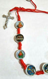 Catholic Handcrafted Adjustable Red Rope Hand Bracelet From Jerusalem, Holy Land