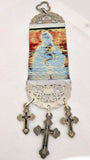 Christ The Good Shepherd Fabric Cloth Icon Banner Textile Art, Wall / Car Hang