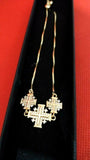 Stunning Gold Plated and Zircons Classic Jerusalem Cross Blessed Bracelet. please read description.