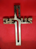 Hand Made Olive Wood Jesus Name Carved Cross Wall Hanging from Bethlehem,Israel