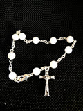 Mother of Pearl Bracelet Rosary/ Single-Decade Chaplet Rosary / Free booklet