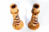 Large Size Olive Wood Candle Holders Sticks/ Free Candles