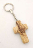 Jesus INRI engraved on Olive Wood Cross, Key Chain , Blessings from Jerusalem.
