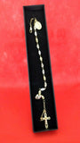 Stunning Silver & Gold Plated Single Decade Rosary Beads Bracelet with Icon.