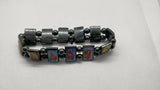 Hematite Natural Stone Magnetic all Saints, Mary & Jesus Elasticated Bracelet