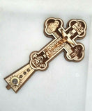 Meaningful Wooden Standing Crucifix With Very Detailed Icons, Please read Description