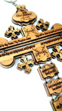 The Lord's Prayer Cross ( Our Father Prayer ) Hand made from Olive Wood