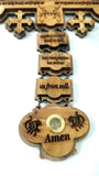 The Lord's Prayer Cross ( Our Father Prayer ) Hand made from Olive Wood