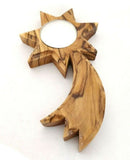 Hand made Olive Wood Shooting Star Candle Holder with a free Candle