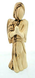 Hand Crafted Olive Wood Praying Angel Statue, Made in Bethlehem, The Holy Land