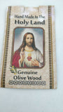 Hand Made Olive Wood Jerusalem Cross,Silver Jesus Face Key ring