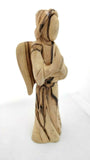 Hand Crafted Olive Wood Praying Angel Statue, Made in Bethlehem, The Holy Land