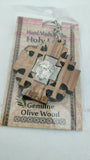 Hand Made Olive Wood Jerusalem Cross,Silver Jesus Face Key ring