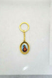 Immaculate Heart of Mary Golden Keyring, Rotating Centre, engraved Jerusalem.
