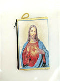 Sacred Heart Of Jesus Tapestry Rosary / Bible or Church Bag or Purse / with zip