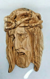 Hand Carved Olive Wood Face Of Christ with Crown of Thorns Wall Hanging