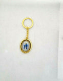 Our Lady of Grace Golden Keyring, Rotating Centre, engraved Jerusalem.